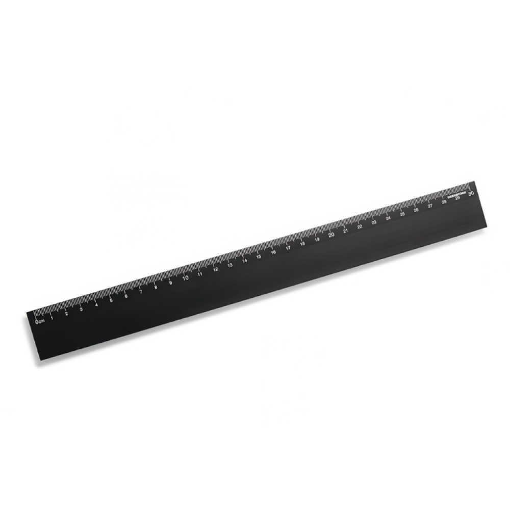 Lineal i aluminium, 30 cm, DESKSTORE SIZE BLACK, Sort i gruppen Opbevaring / Kontorartikler hos SmartaSaker.se (41643)