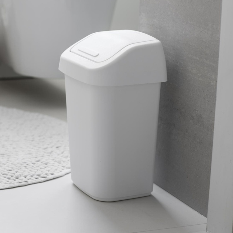 Papirkurv med vippelåg 10L i gruppen Opbevaring / Badeværelsesopbevaring / Papirkurv hos SmartaSaker.se (41652)