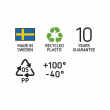 Stor opbevaringskasse med låg i genbrugsplast 46L, SmartStore, Sort