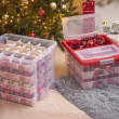 Opbevaringskasse til julepynt med smart låg 32L, Glitter