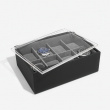Æske til ure med display-låg, STACKERS WATCH BOX, 18 x 26 x H 9,5 cm Sort