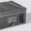 Opbevaringskasse i stof med låg, ORSO STORAGE BOX SMALL, 30 x 30 x H 15 cm, Mørkegrå