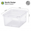 Opbevaringsboks med låg 2L, SmartStore, Klar/sort