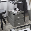 Opbevaringsboks med etiketholder, Karin canvas, Bigso