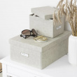Opbevaringsboks med etiketholder, Karin canvas, Bigso
