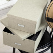 Opbevaringsboks med etiketholder, Katrin canvas, Bigso