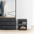 Kasse med hjul, stabelbar, MOBILE FOLDING BOX, 51,5 x 36 x H 30 cm, mørkegrå