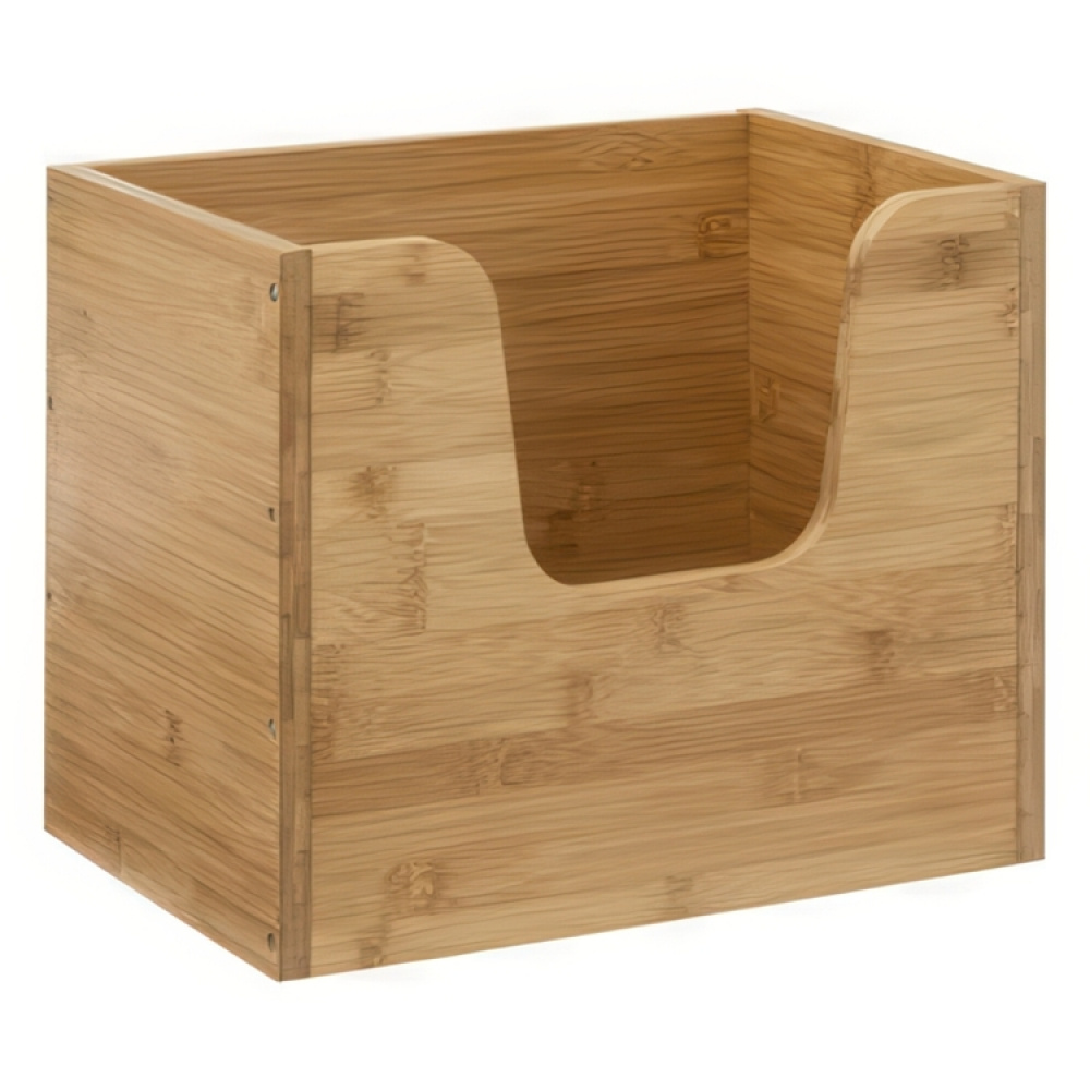 Kasse med åben front, stabelbar, STACK LARGE BAMBOO BASKET, 31,5 x 21,5 x H 26,5 cm, natur i gruppen Opbevaring / Opbevaringskasser hos SmartaSaker.se (41830)