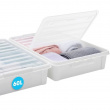 Stor opbevaringskasse under sengen med hjul 60L, SmartStore, Klar/sort