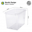 Stor opbevaringskasse med låg 66L, SmartStore