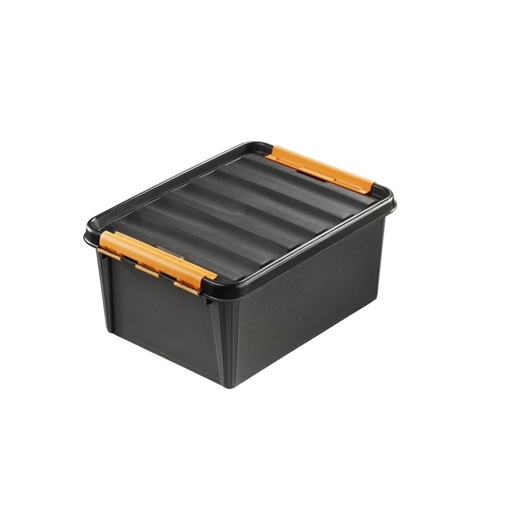 Opbevaringskasse med låg 14L, SmartStore Pro, Sort/orange i gruppen Opbevaring / Opbevaringskasser / SmartStore opbevaringskasser hos SmartaSaker.se (41863)