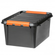 Opbevaringskasse med låg 31L, SmartStore Pro, Sort/orange