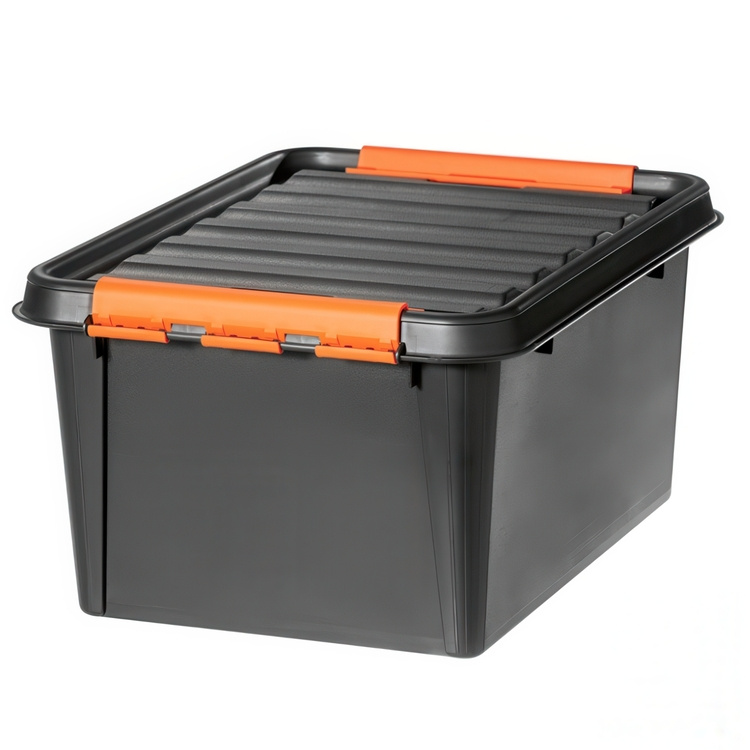Opbevaringskasse med låg 31L, SmartStore Pro, Sort/orange i gruppen Opbevaring / Opbevaringskasser / SmartStore opbevaringskasser hos SmartaSaker.se (41864)