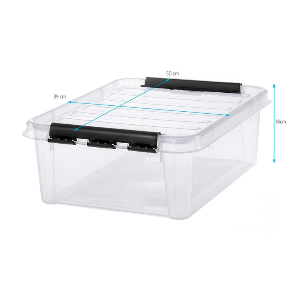 Lav opbevaringskasse 20L, SmartStore, Klar/sort i gruppen Opbevaring / Opbevaringskasser hos SmartaSaker.se (41870)