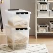 Stor opbevaringskasse med låg 66L, SmartStore, Klar/sort