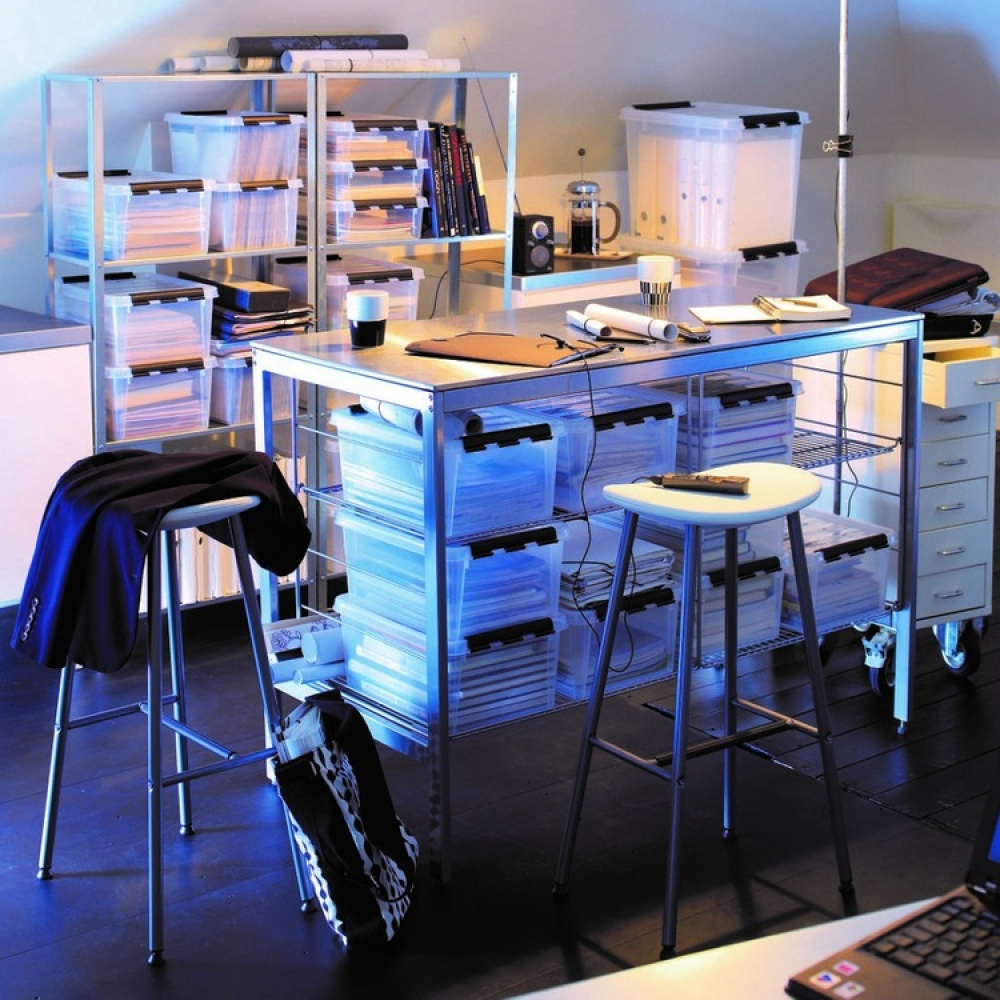 Stor opbevaringskasse med låg 52L, SmartStore, Klar/sort i gruppen Opbevaring / Opbevaringskasser hos SmartaSaker.se (41880)