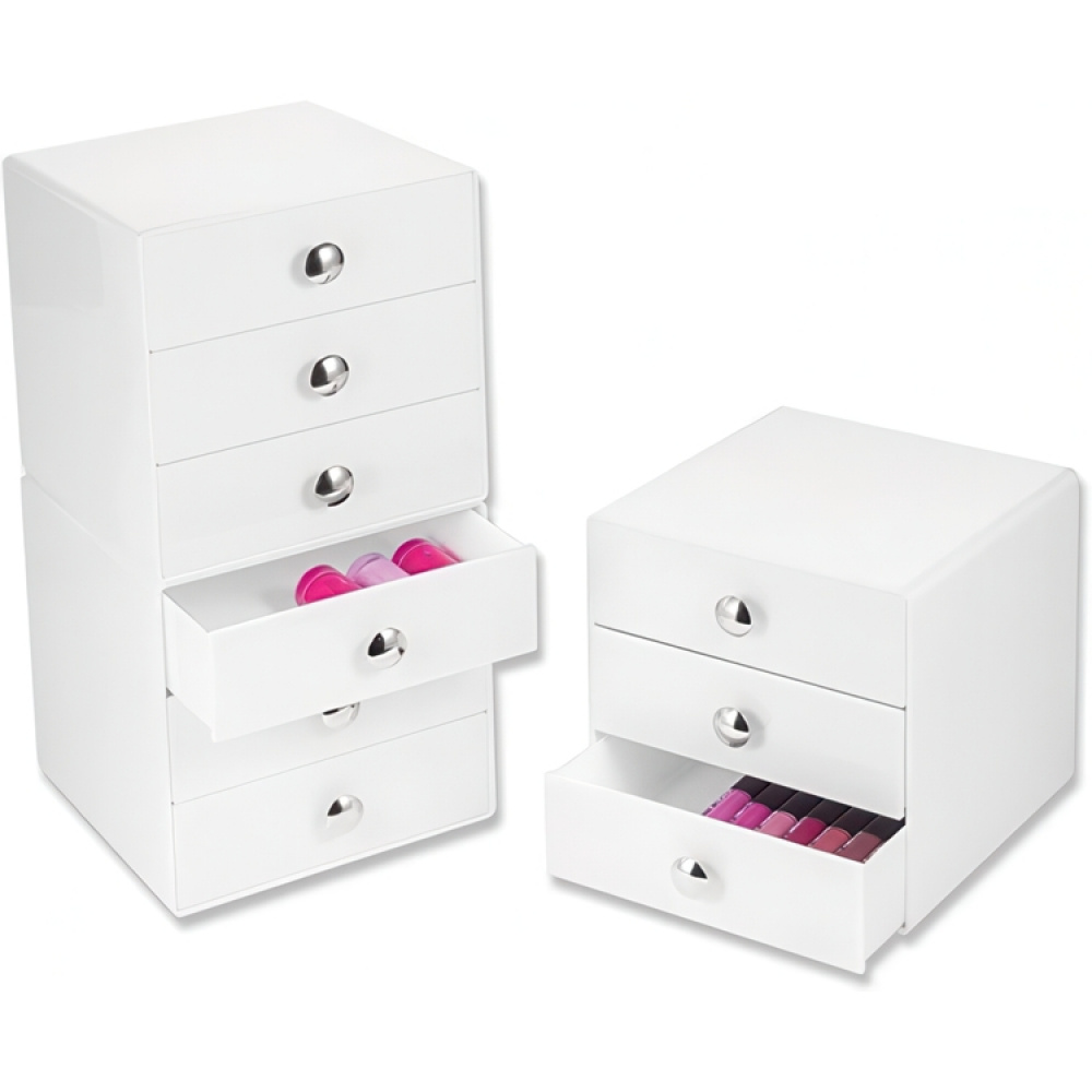 Minikommode med 3 skuffer, iDesign, Hvid i gruppen Opbevaring / Badeværelsesopbevaring / Makeupopbevaring hos SmartaSaker.se (41901)