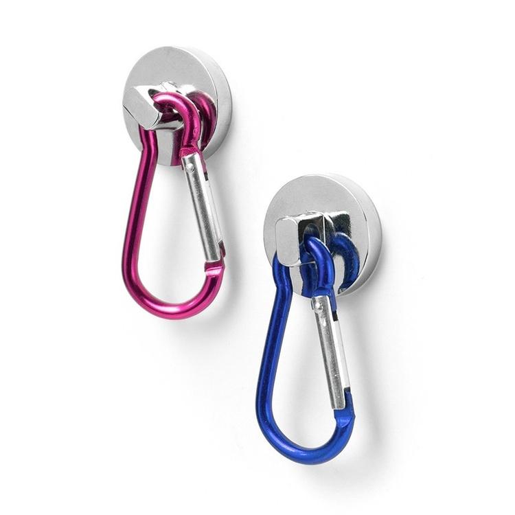 Magnet med karabinhage 2-pak, Blå/Pink i gruppen Opbevaring / Magneter og selvklæbende / Magnetkroge hos SmartaSaker.se (41953)