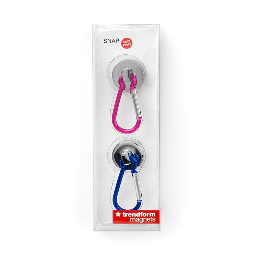 Magnet med karabinhage 2-pak, Blå/Pink i gruppen Opbevaring / Magneter og selvklæbende / Magnetkroge hos SmartaSaker.se (41953)