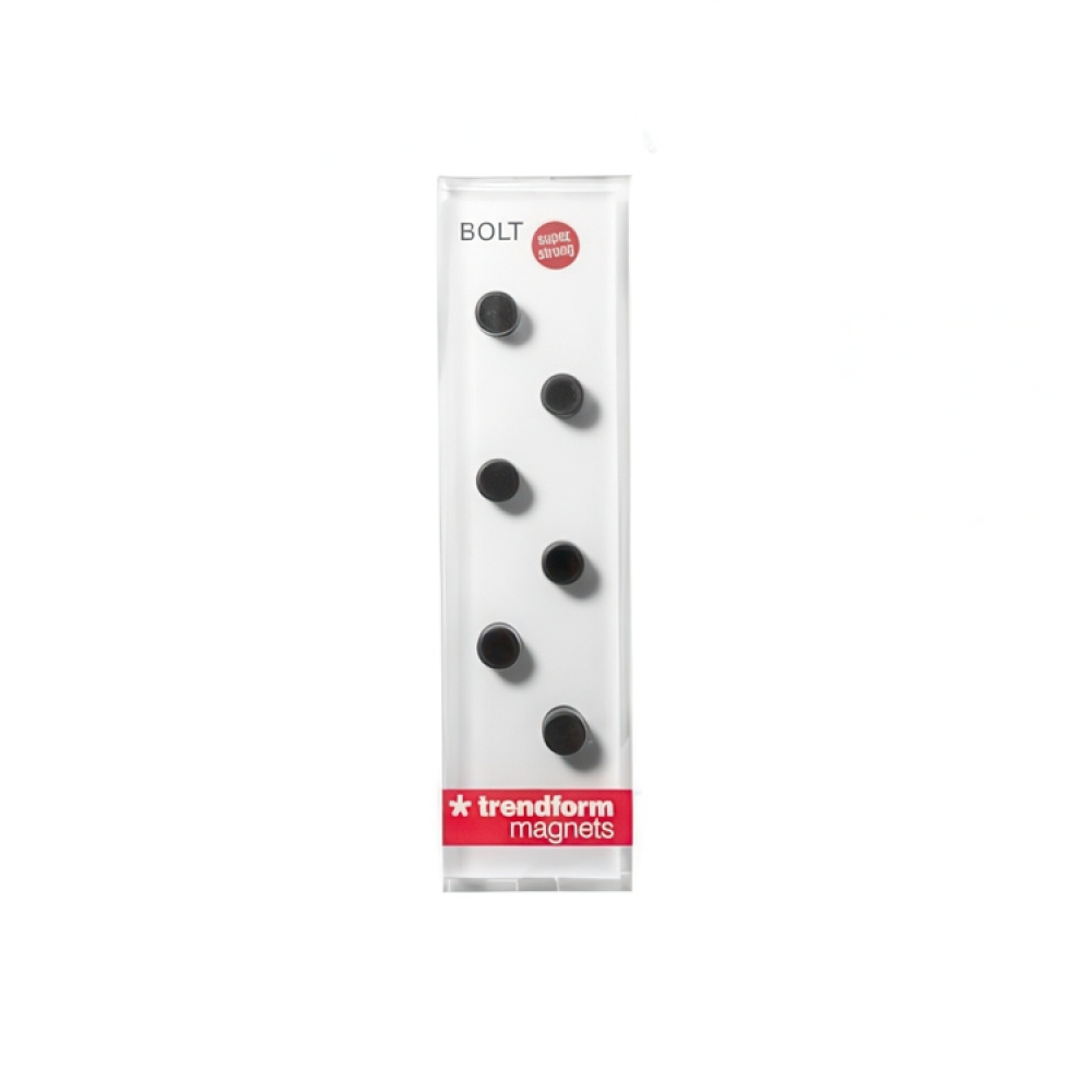 Minimagnet cylinder 6-pak, Sort i gruppen Opbevaring / Magneter og selvklæbende / Stærke magneter hos SmartaSaker.se (42002)