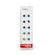 Rund minimagnet 10-pak, Regnbuemetal
