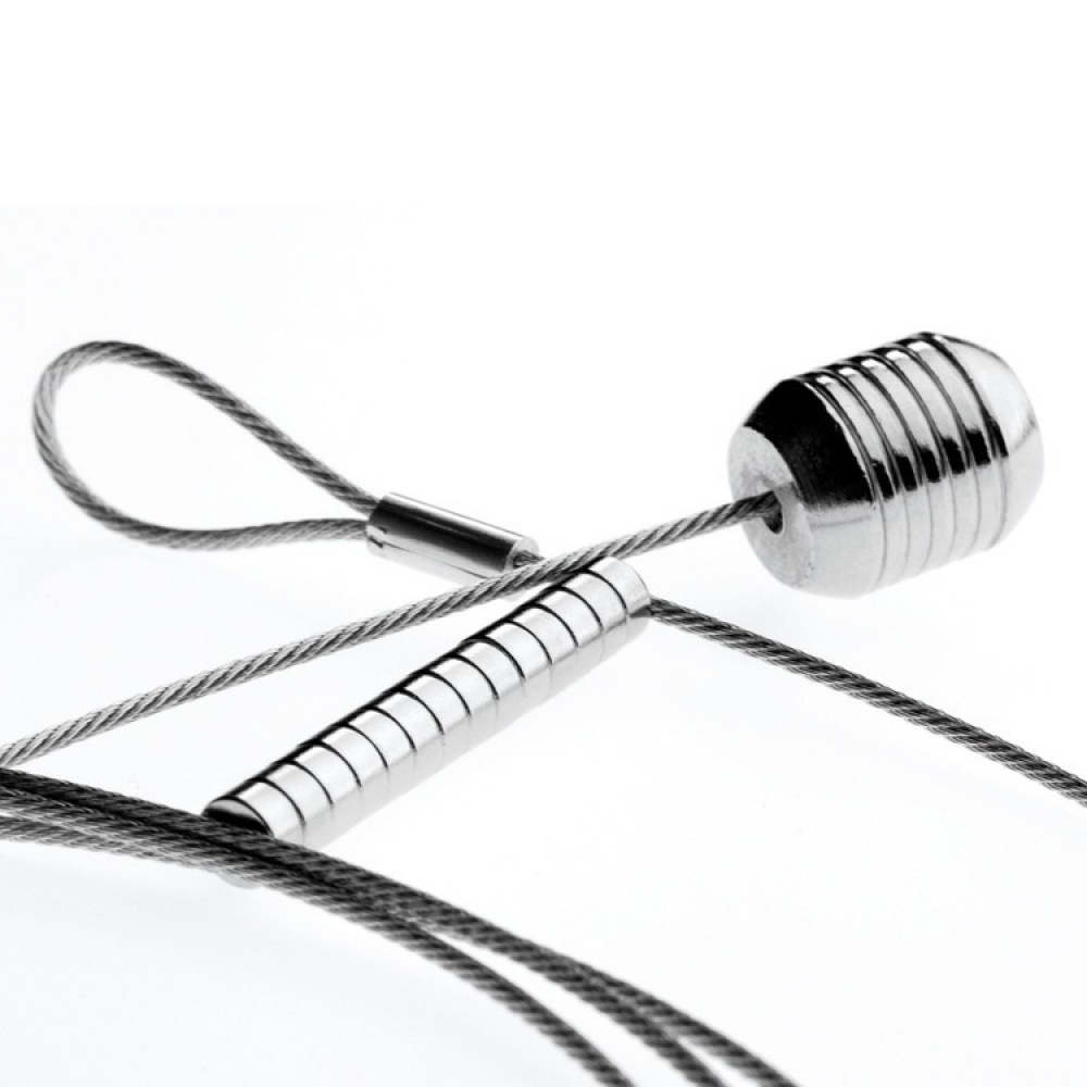 Magnetisk fotoophæng med vægt og 8 magneter 150 cm, sølv i gruppen Opbevaring / Magneter og selvklæbende / Magnetopbevaring hos SmartaSaker.se (42048)