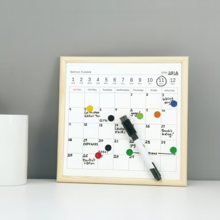 Magnetisk whiteboardtavle med månedsplanlægning, 20x20 cm i gruppen Opbevaring / Kontorartikler hos SmartaSaker.se (42066)