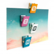 Magnetclips med symboler, 4 stk., OFFICE CLIP, 2 x 2,7 cm, Mix