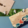 Magnetliste med 6 figurmagneter, 30 cm, Panda