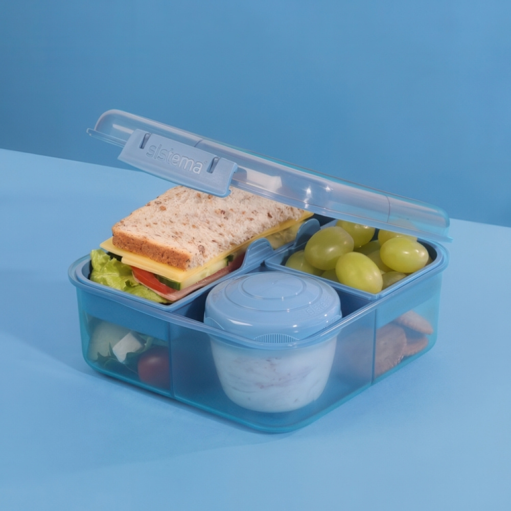 Bentoboks med rum og beholder 1,25L, Sistema i gruppen Opbevaring / Køkkenopbevaring / Madkasser / Frokostbokse og Bento hos SmartaSaker.se (42119)