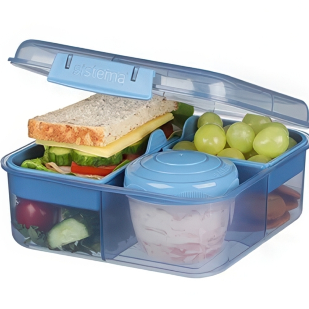Bentoboks med rum og beholder 1,25L, Sistema i gruppen Opbevaring / Køkkenopbevaring / Madkasser / Frokostbokse og Bento hos SmartaSaker.se (42119)