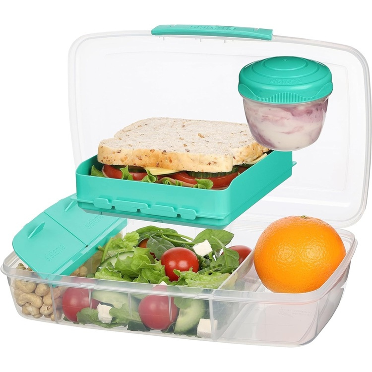 Bentoboks med rum og beholder 1,76L, Sistema i gruppen Opbevaring / Køkkenopbevaring / Madkasser / Frokostbokse og Bento hos SmartaSaker.se (42120)