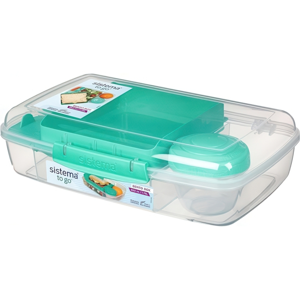 Bentoboks med rum og beholder 1,76L, Sistema i gruppen Opbevaring / Køkkenopbevaring / Madkasser / Frokostbokse og Bento hos SmartaSaker.se (42120)