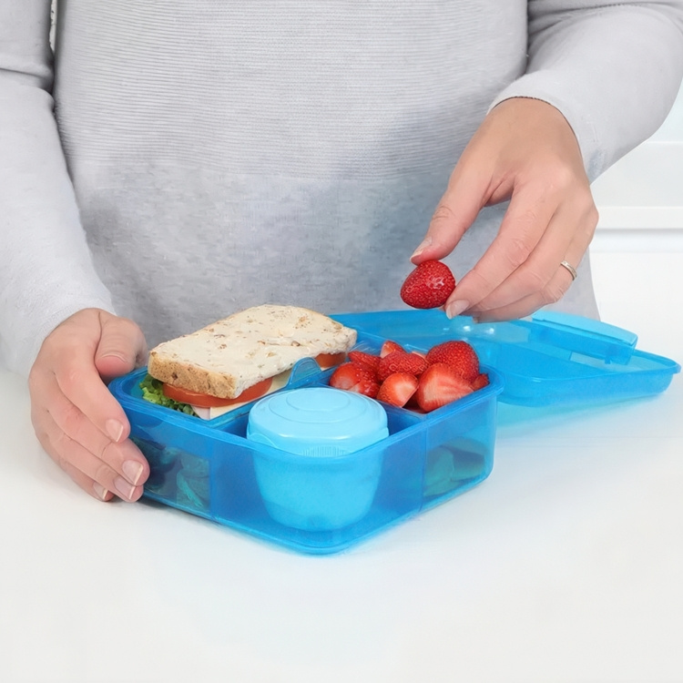 Bentoboks med 5 rum og beholder 1,25 L, Sistema i gruppen Opbevaring / Køkkenopbevaring / Madkasser / Frokostbokse og Bento hos SmartaSaker.se (42121)