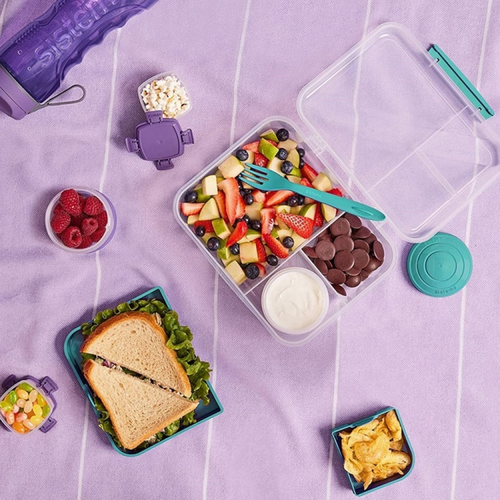 Bentoboks med 5 rum og beholder 1,65L, Sistema i gruppen Opbevaring / Køkkenopbevaring / Madkasser / Frokostbokse og Bento hos SmartaSaker.se (42123)