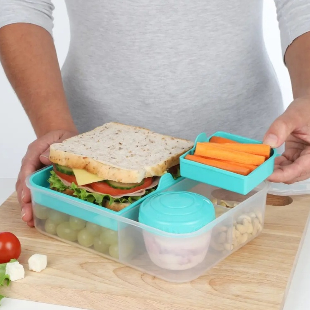 Bentokasse med 5 rum og beholder 1,65L, Sistema i gruppen Opbevaring / Køkkenopbevaring / Madkasser / Frokostbokse og Bento hos SmartaSaker.se (42124)