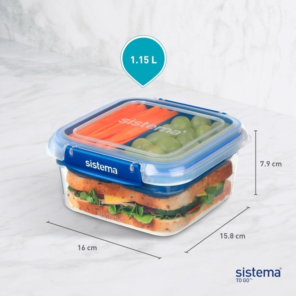 Madkasse med indsats 1,15L, Sistema i gruppen Opbevaring / Køkkenopbevaring / Madkasser / Frokostbokse og Bento hos SmartaSaker.se (42125)
