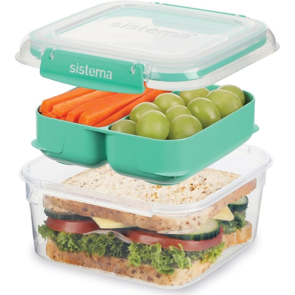 Madkasse med indsats 1,15L, Sistema i gruppen Opbevaring / Køkkenopbevaring / Madkasser / Frokostbokse og Bento hos SmartaSaker.se (42125)