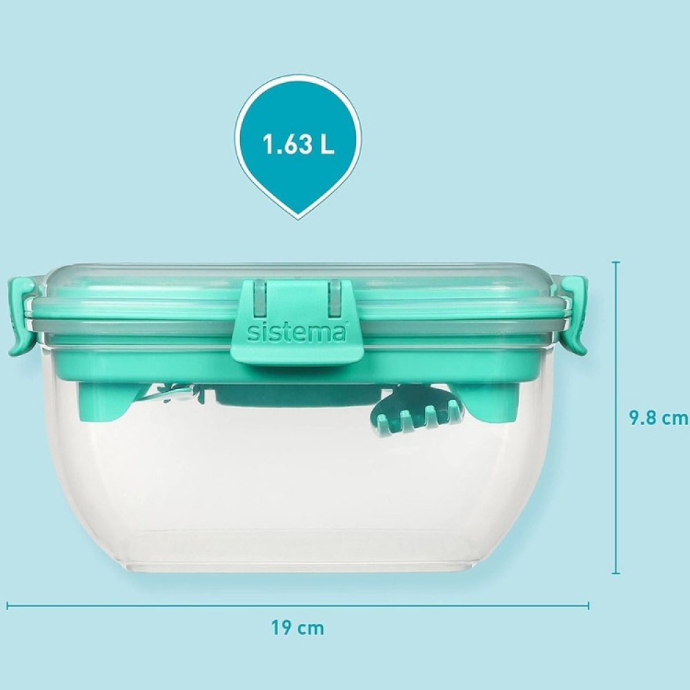 Madkasse til salat 1,63L, Sistema i gruppen Opbevaring / Køkkenopbevaring / Madkasser / SmartStore madkasser hos SmartaSaker.se (42126)