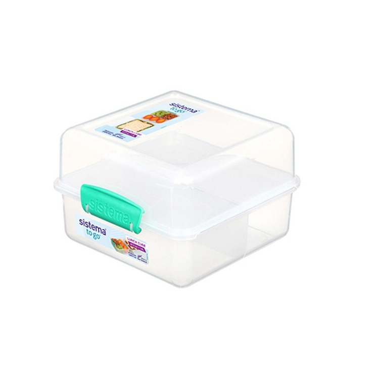 Todelt madkasse med rum 1,4L, Sistema, Mint i gruppen Opbevaring / Køkkenopbevaring / Madkasser / SmartStore madkasser hos SmartaSaker.se (42130)