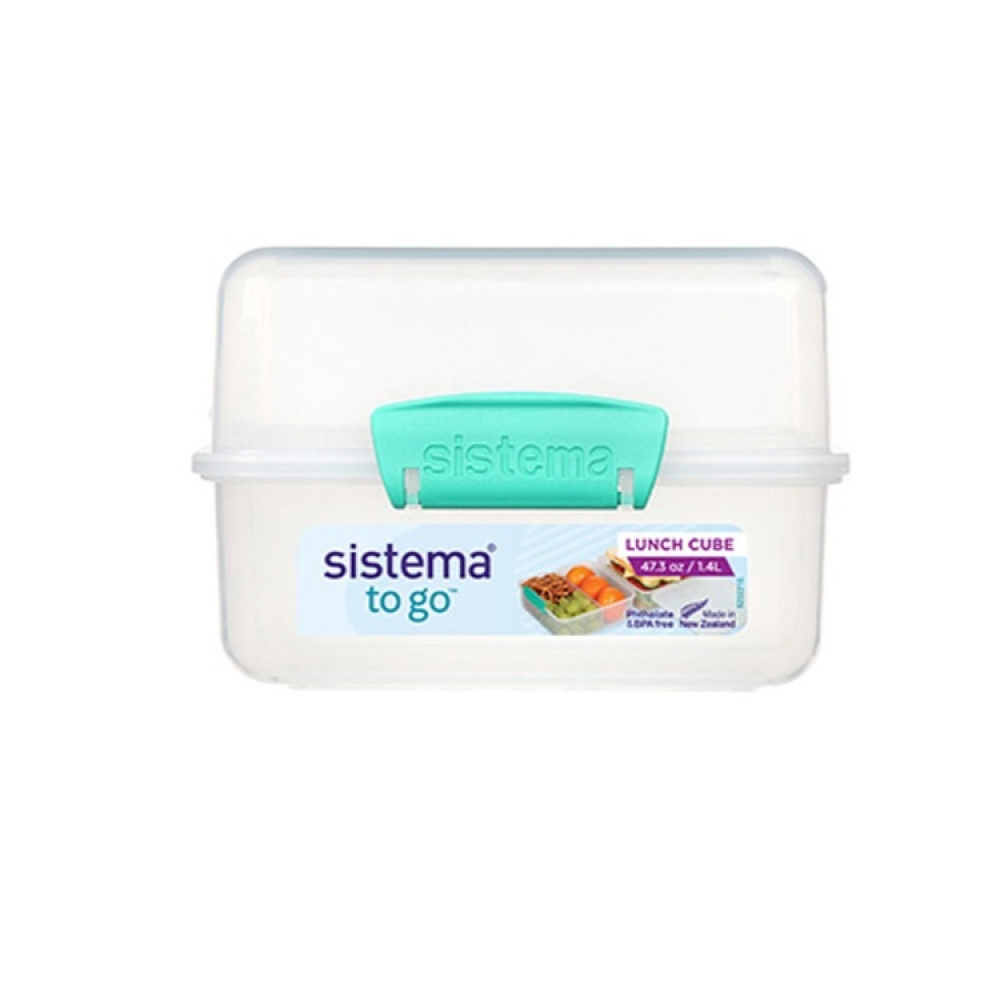 Todelt madkasse med rum 1,4L, Sistema, Mint i gruppen Opbevaring / Køkkenopbevaring / Madkasser / SmartStore madkasser hos SmartaSaker.se (42130)