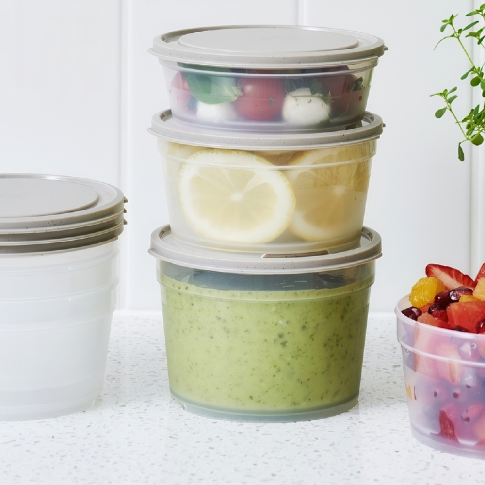 Rund madkasse 0,6L, SmartStore, Grå i gruppen Opbevaring / Køkkenopbevaring / Madkasser / Madkasser i plast hos SmartaSaker.se (42173)