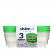 Madkasse i plast 3-pak 1L, Sistema