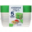 Todelt madkasse 5-pak 0,87L, Sistema