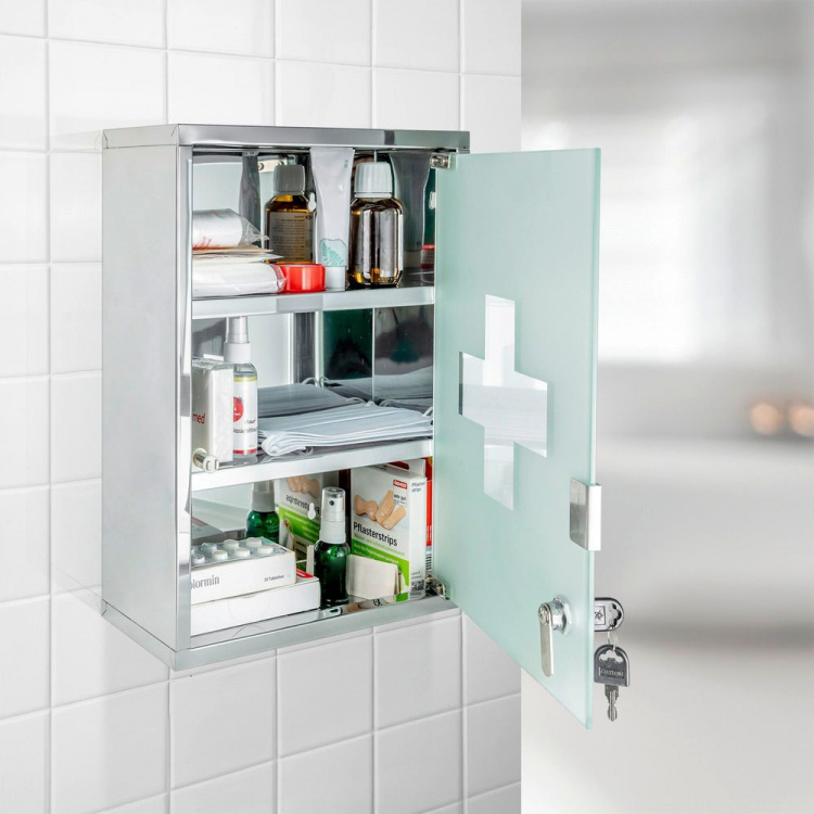 Medicinskab med lås, 30x12x40 cm i gruppen Opbevaring / Badeværelsesopbevaring hos SmartaSaker.se (42218)