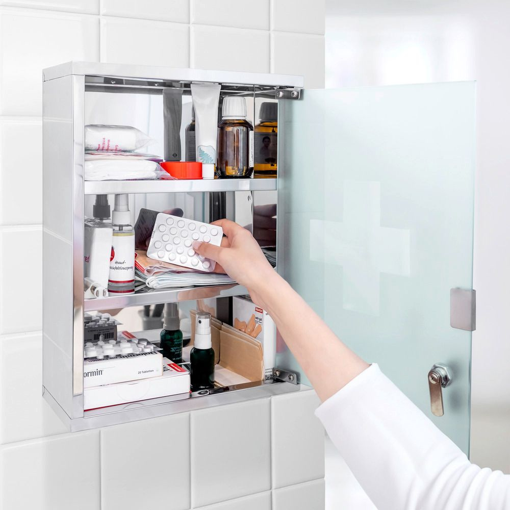Medicinskab med lås, 30x12x40 cm i gruppen Opbevaring / Badeværelsesopbevaring hos SmartaSaker.se (42218)