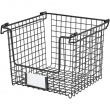 Stabelbar metalkurv med etiketteholder, Medium Sort