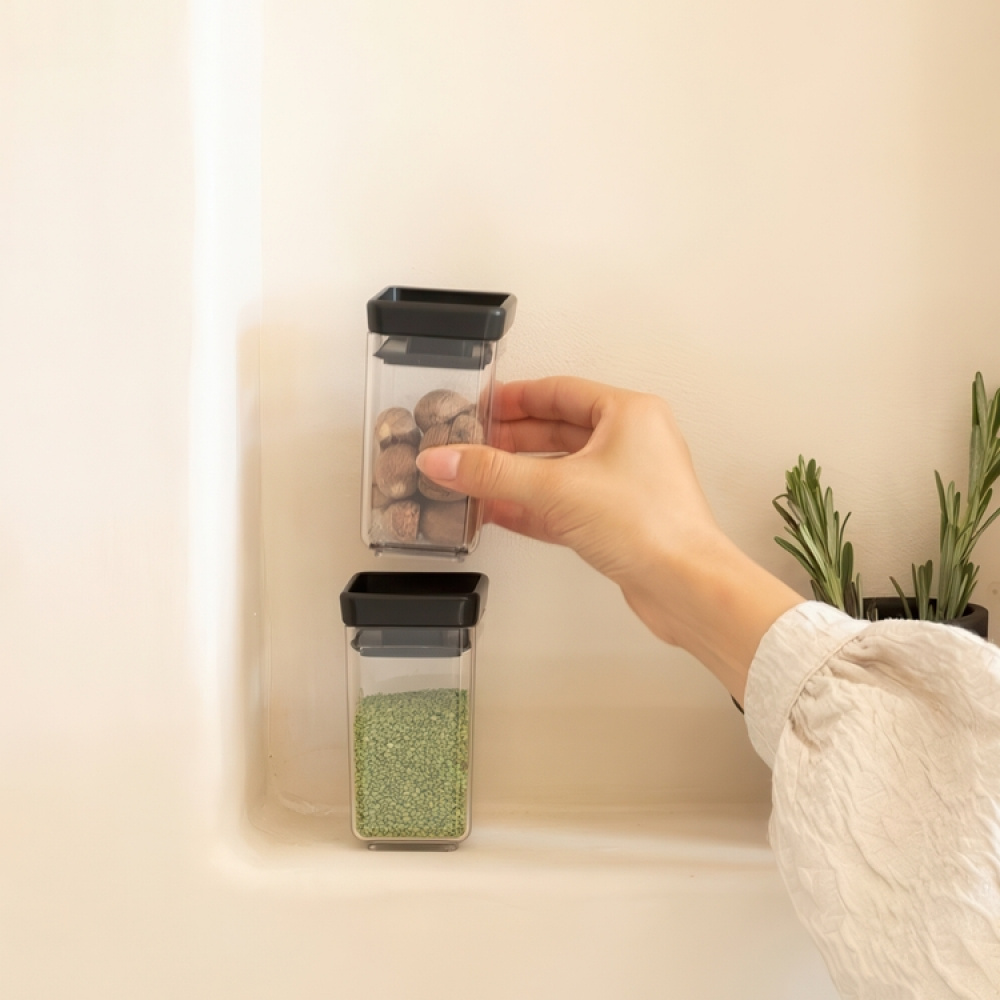Mini opbevaringsboks 2-pak, Brabantia, Mørkegrå i gruppen Opbevaring / Køkkenopbevaring / Madkasser / Madkasser i plast hos SmartaSaker.se (42244)