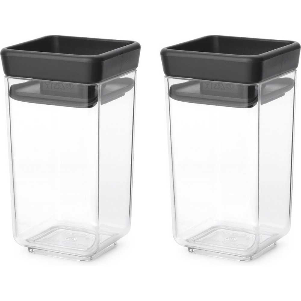 Mini opbevaringsboks 2-pak, Brabantia, Mørkegrå i gruppen Opbevaring / Køkkenopbevaring / Madkasser / Madkasser i plast hos SmartaSaker.se (42244)