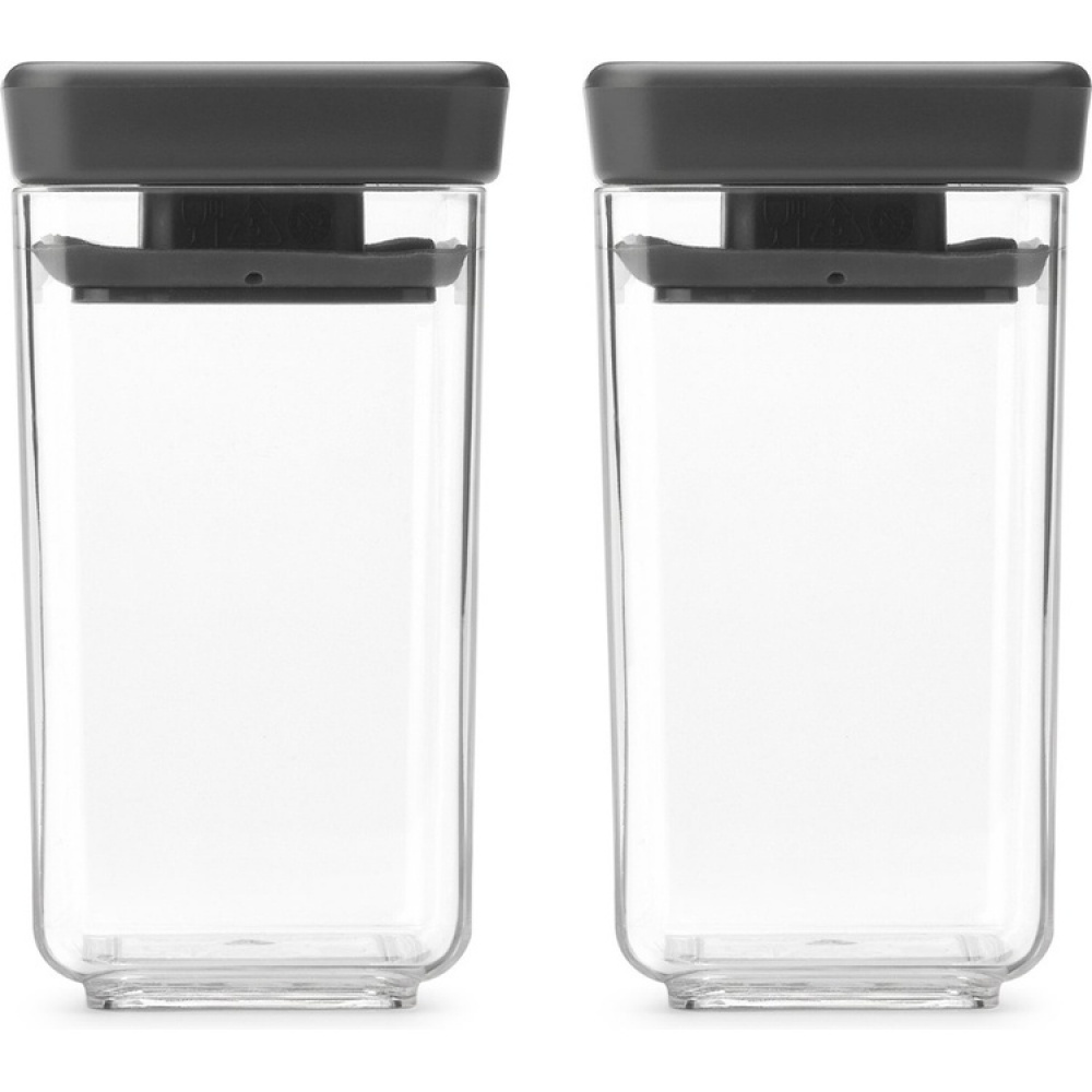Mini opbevaringsboks 2-pak, Brabantia, Mørkegrå i gruppen Opbevaring / Køkkenopbevaring / Madkasser / Madkasser i plast hos SmartaSaker.se (42244)